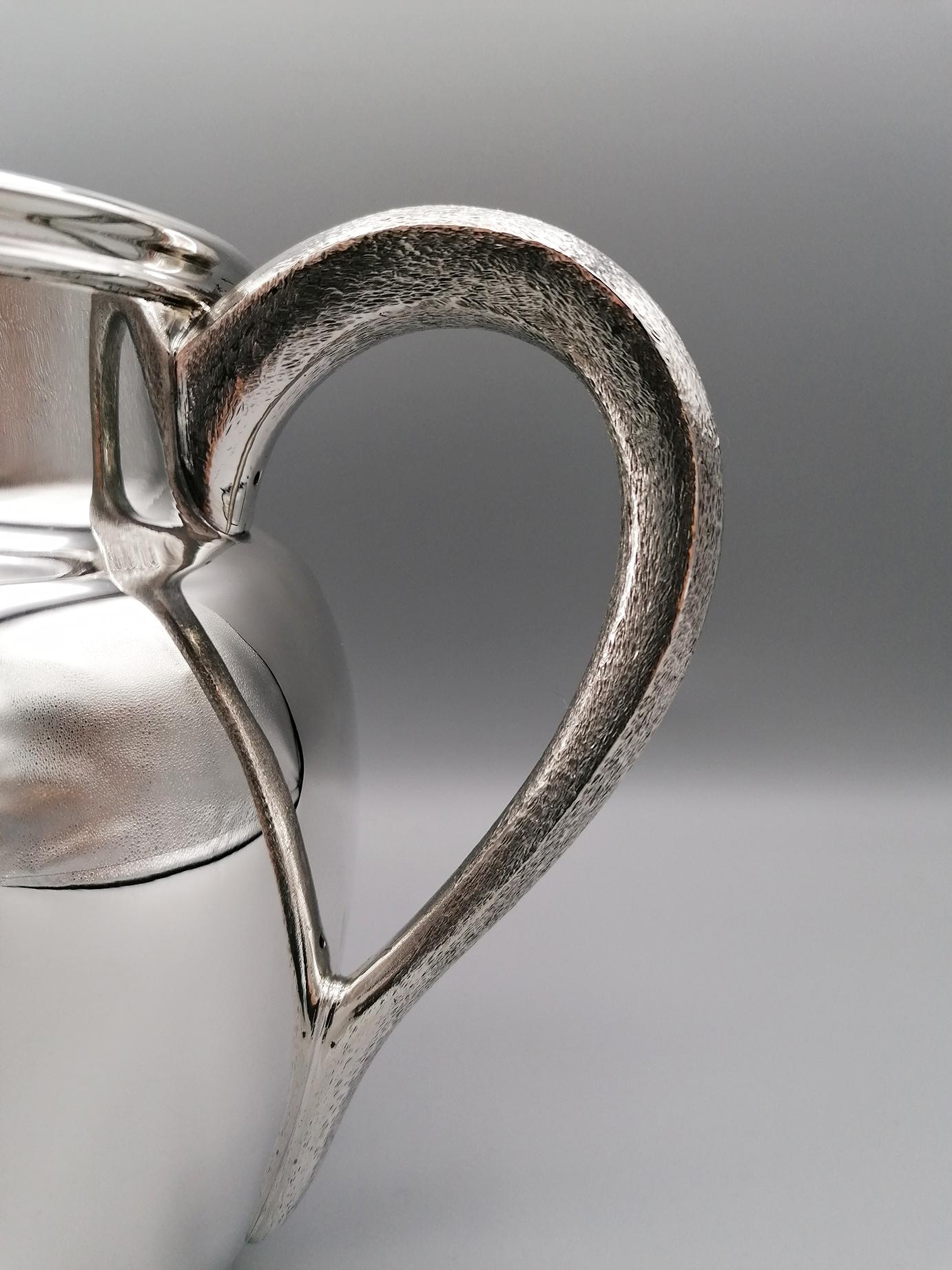 Late 20th Century 20th Century Italian Solid Silver Water Jug For Sale