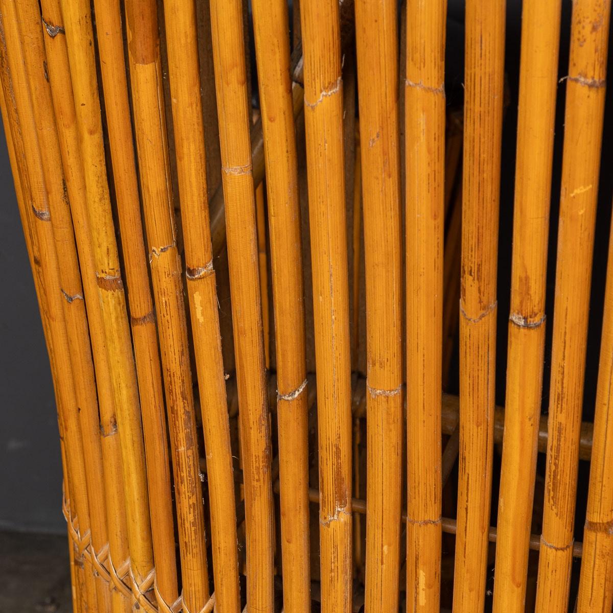 20th Century Italian Standing Bamboo Dry Bar & Stools, c.1960 For Sale 11