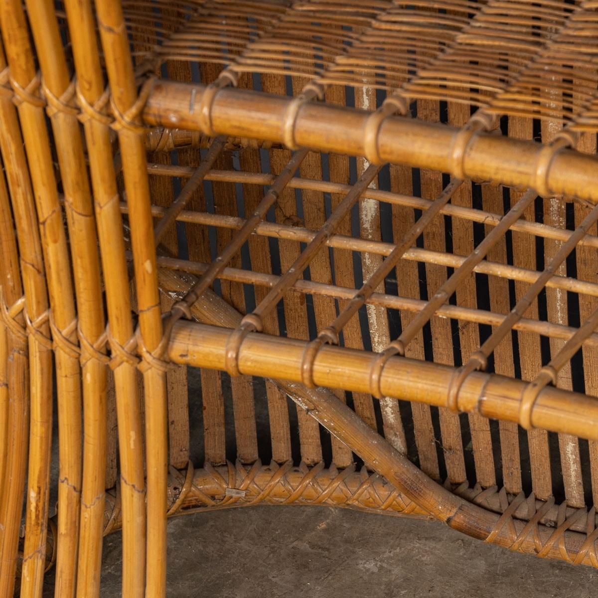 20th Century Italian Standing Bamboo Dry Bar & Stools, c.1960 For Sale 4