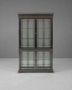 Italienische Vitrine aus Stahl und Messing des 20. Jahrhunderts von Edoardo Orlandi