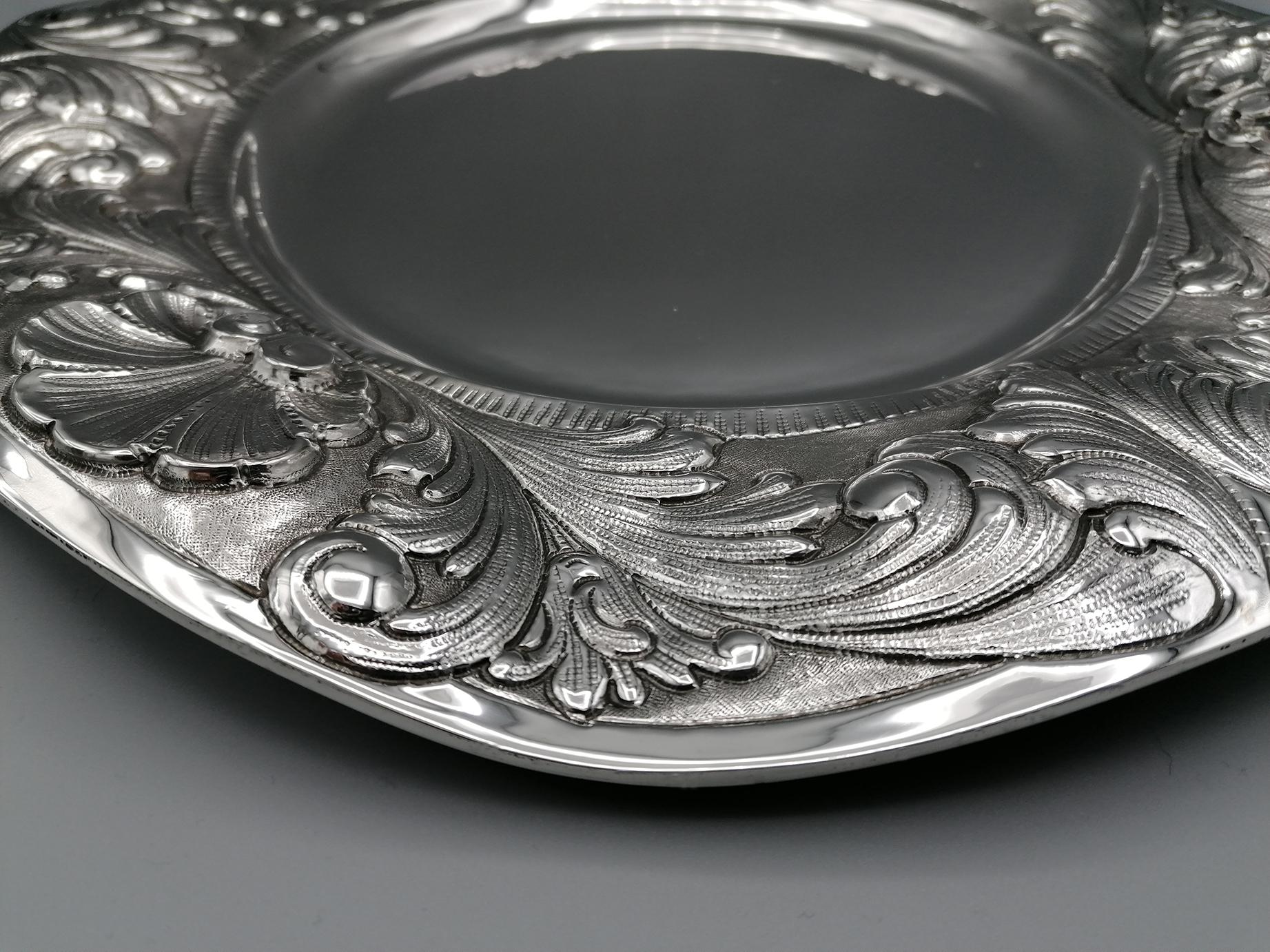 20th Century Italian Stering Silver Baroque revival round Tureen plus dish For Sale 13