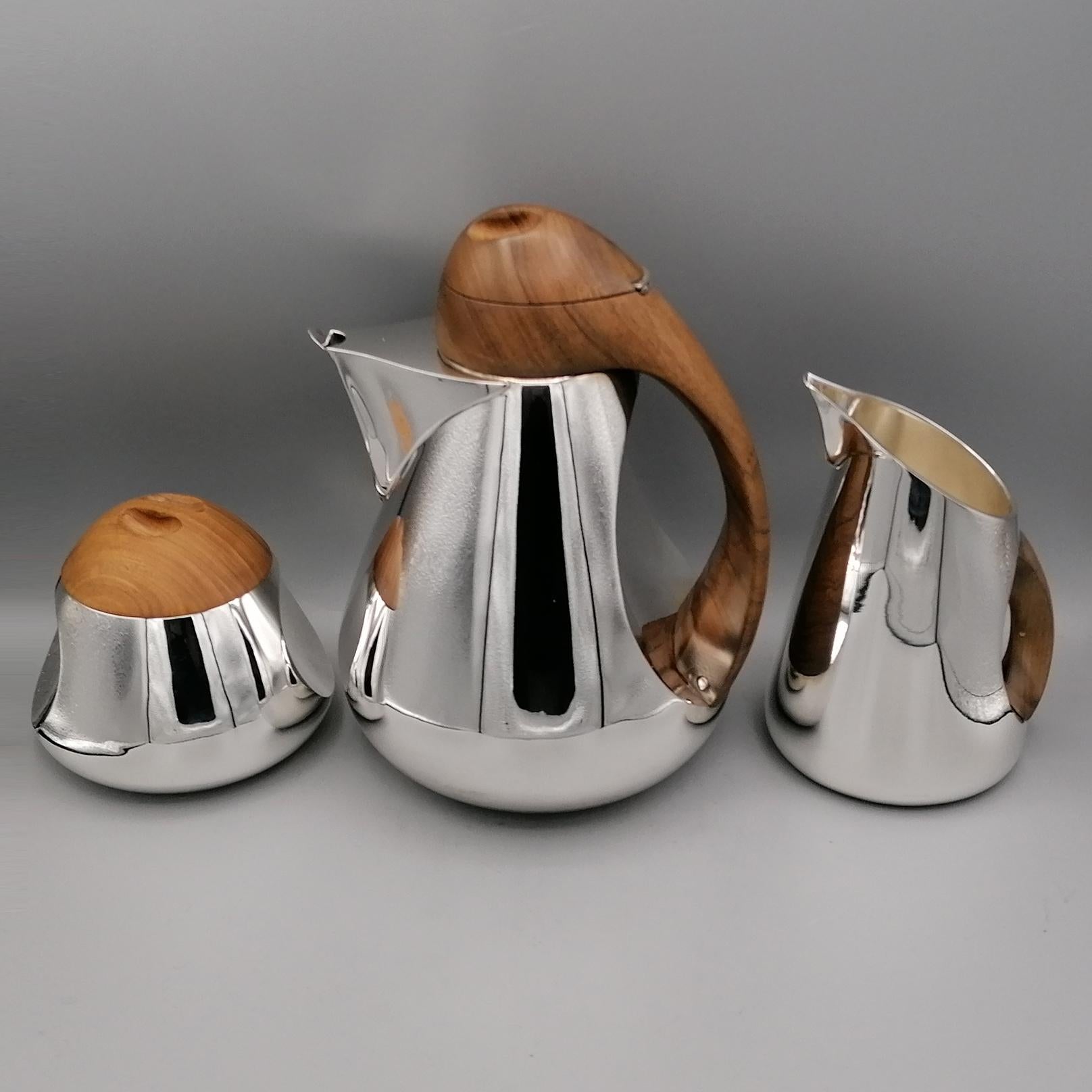 20th Century Italian Sterlig Silver Art. Deco' Teaset In Excellent Condition For Sale In VALENZA, IT
