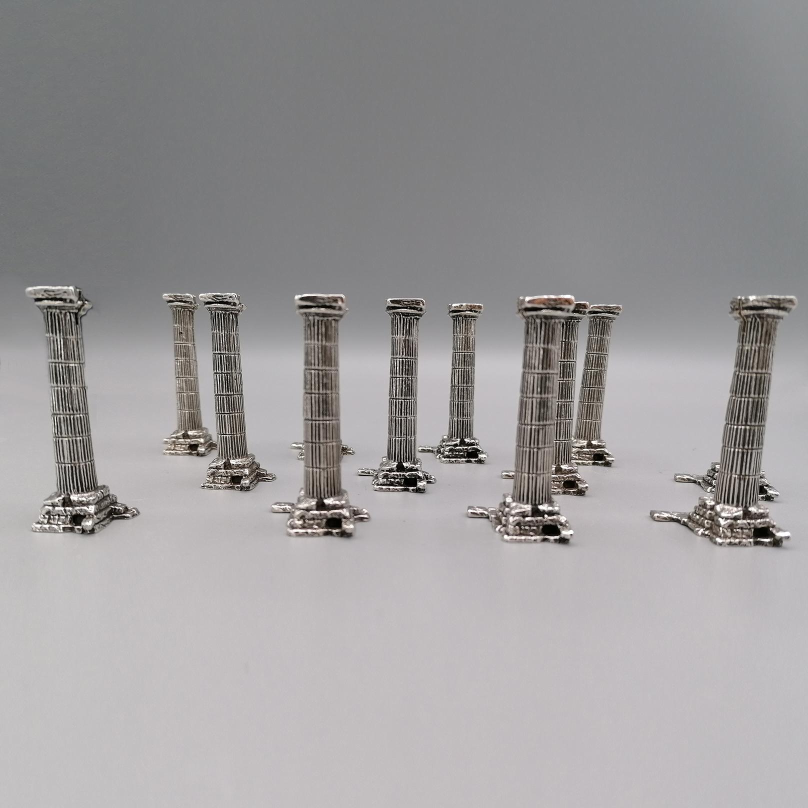 21st Century Italian Sterling Silver Twelve Place Cards for the Table For Sale 2