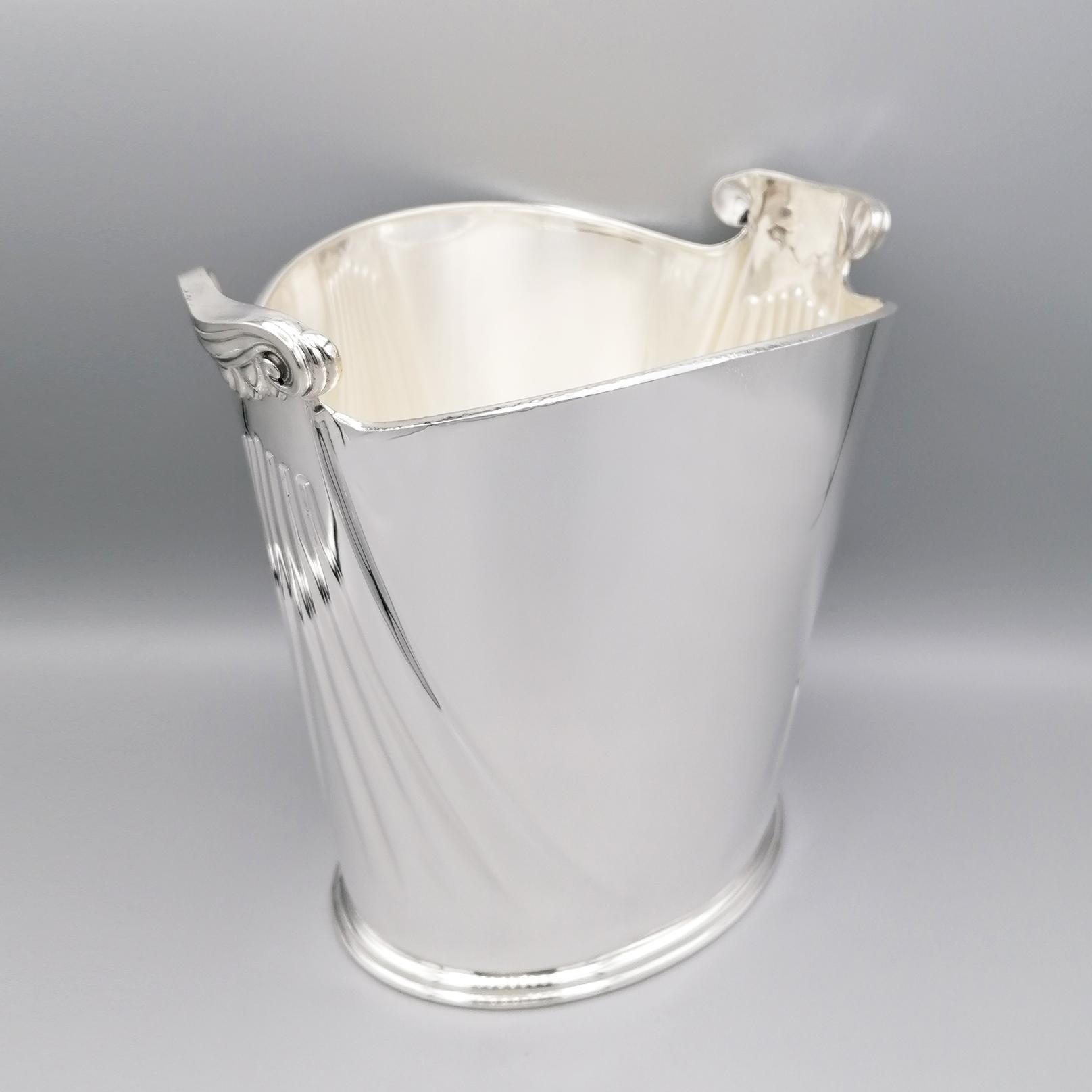 Sterling Silver 20th Century Italian Sterling Champagne and Ice Buckets Neoclassical Style