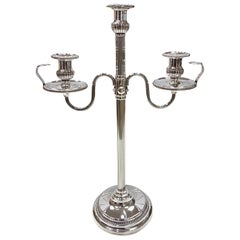 Retro 20th Century Italian Sterling Silver 3 Lights Telescopic Candelabra