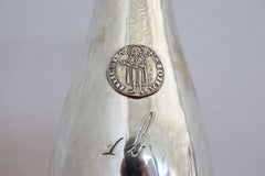 20th Century Italian Sterling Silver 800 1 Liter Bottle for Wine by Brandimarte