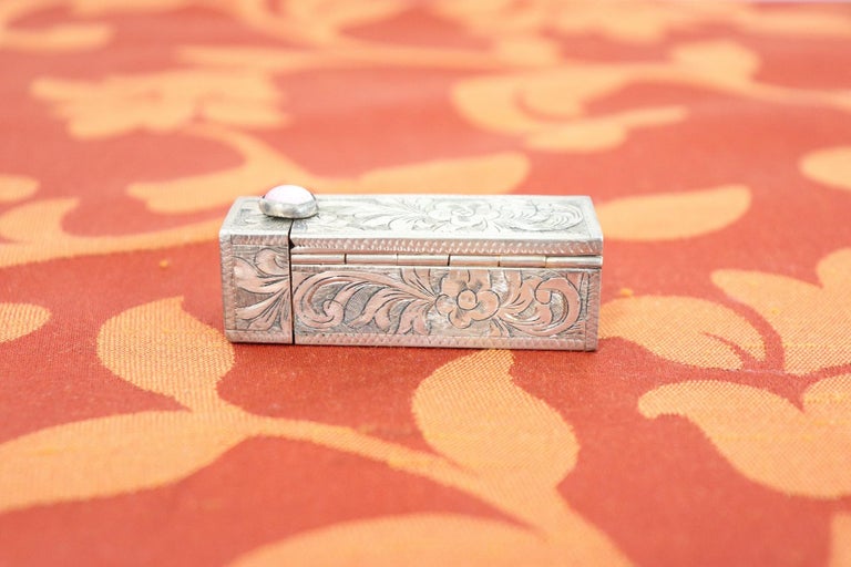 20th Century Italian Sterling Silver 800 Lipstick Case with Mirror