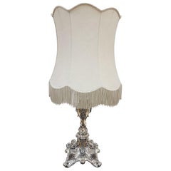 Lampada da tavolo in stile barocco in argento sterling del XX secolo