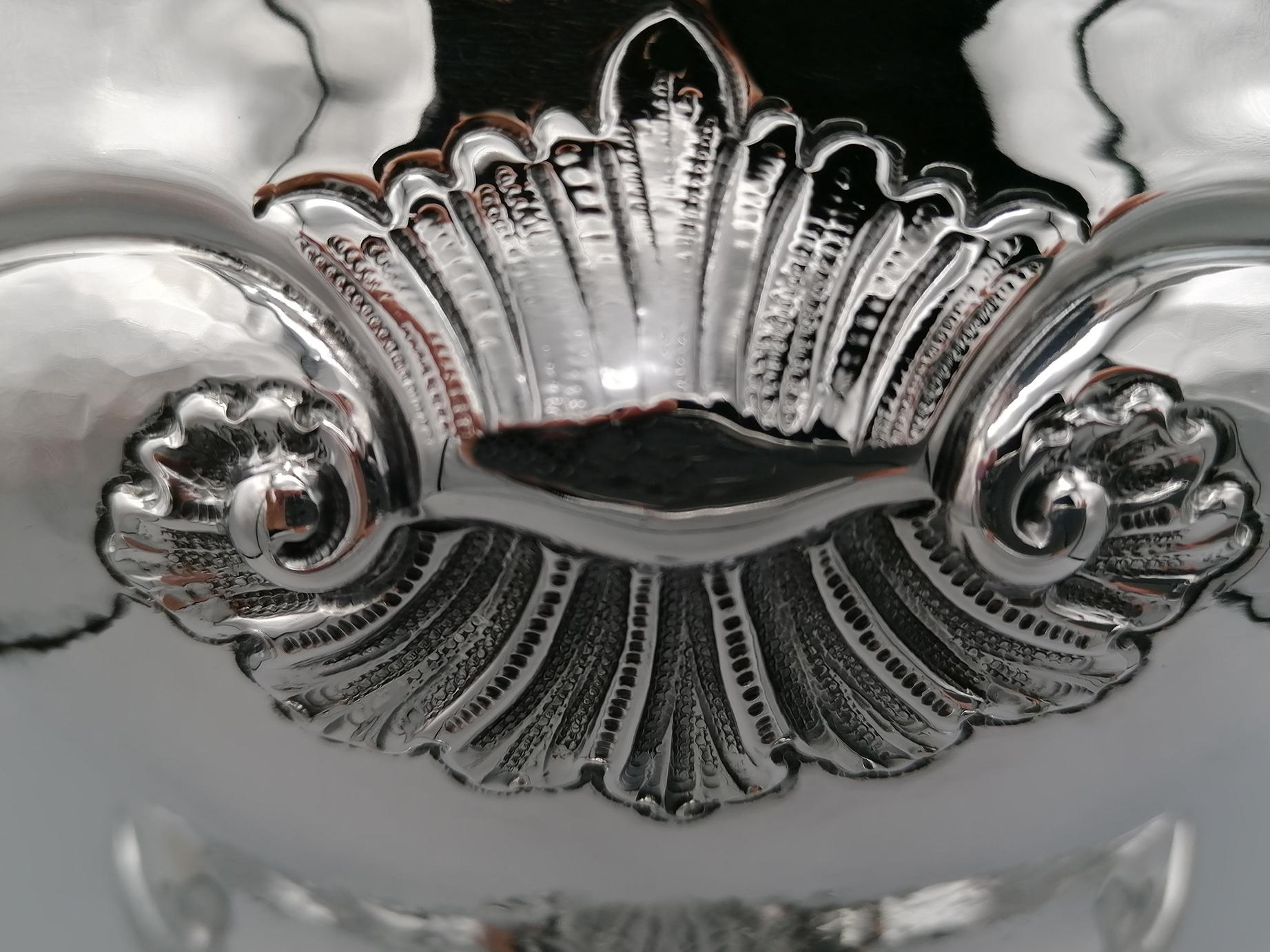 Seau à champagne italien de style baroque en argent sterling du XXe siècle en vente 5