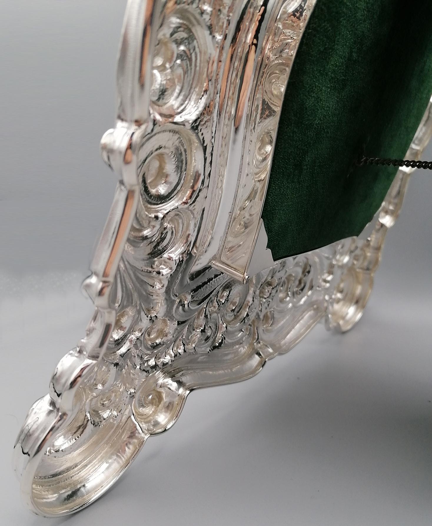Specchio da tavolo in stile barocco in argento sterling del XX secolo in vendita 3