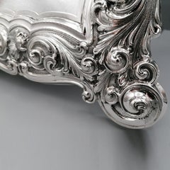 20th Century Italian Sterling Silver Baroque Style Table Mirror