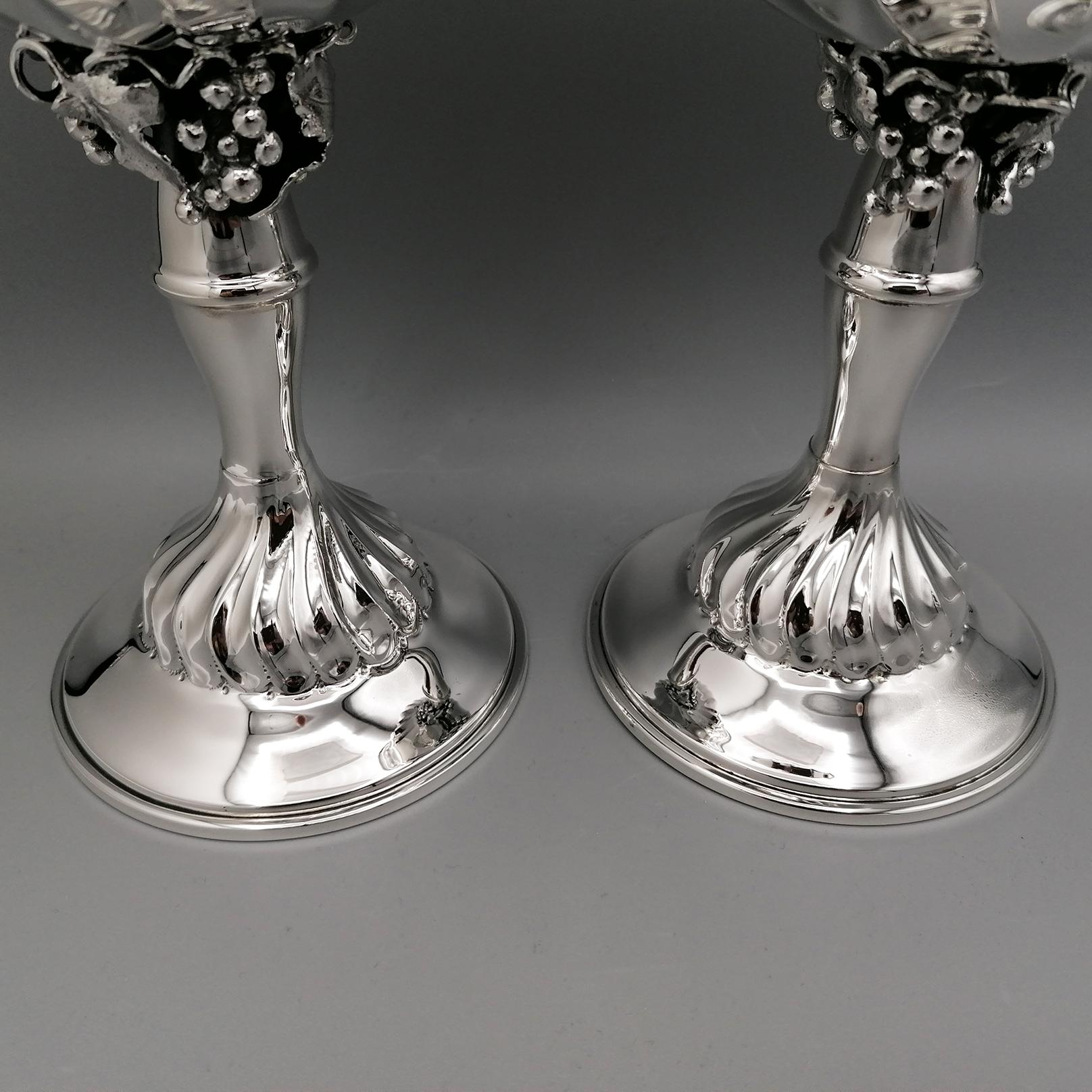 20th Century Italian Sterling Silver Beakers In Excellent Condition For Sale In VALENZA, IT