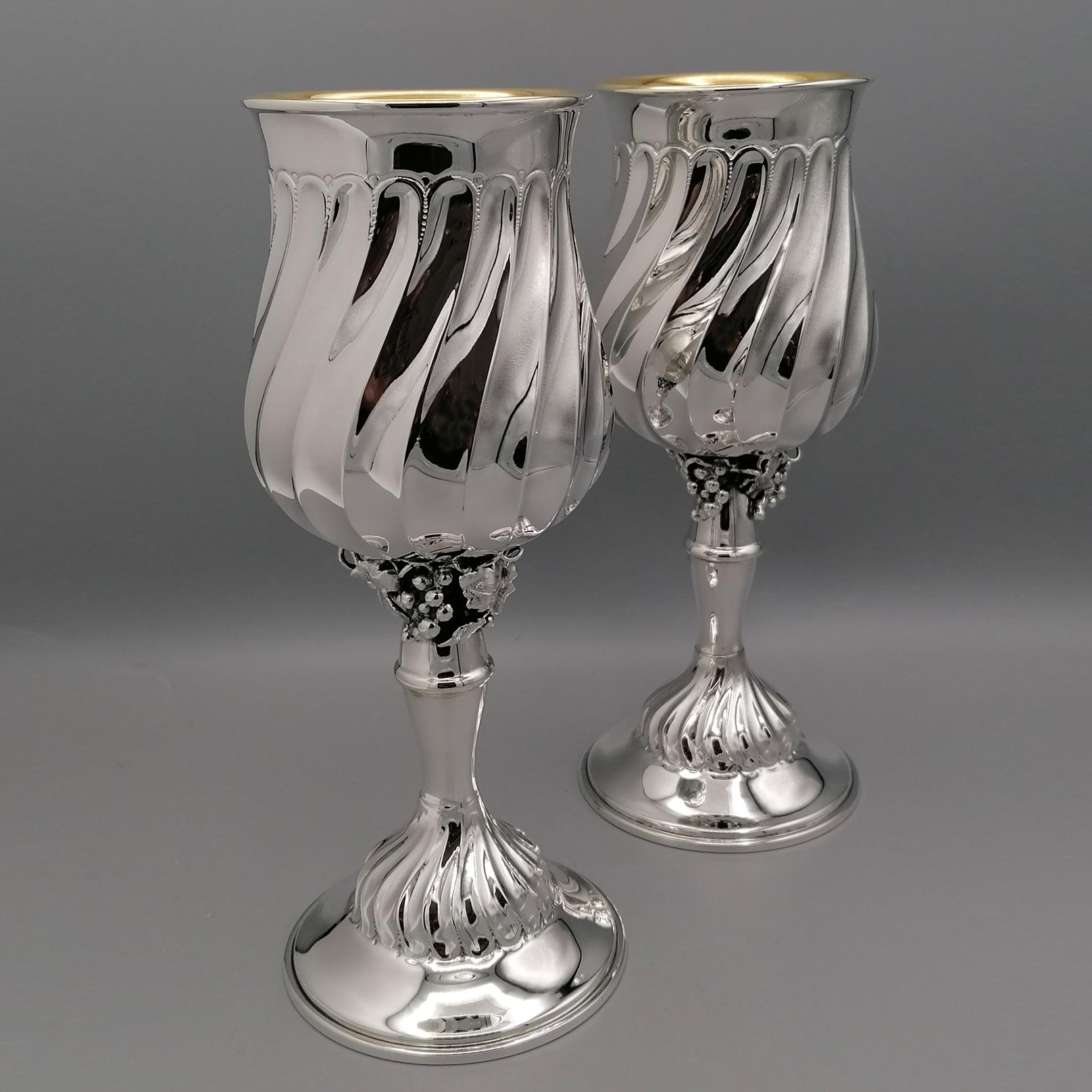 20th Century Italian Sterling Silver Beakers For Sale 1