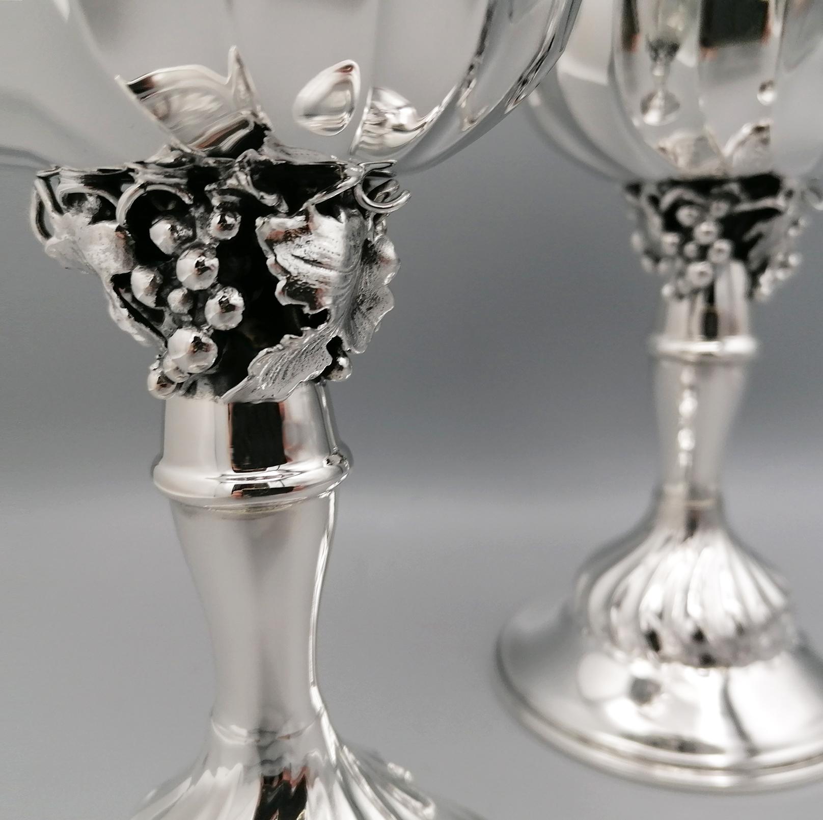 20th Century Italian Sterling Silver Beakers For Sale 3