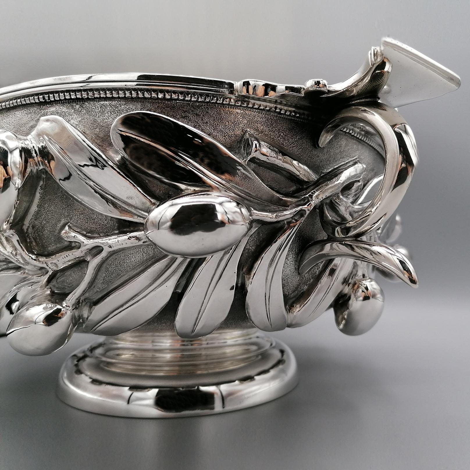20th Century Italian Sterling Silver Bowl with Handles, Roman Replica For Sale 7