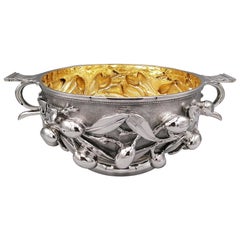20th Century Italian Sterling Silver Bowl with Handles, Roman Replica