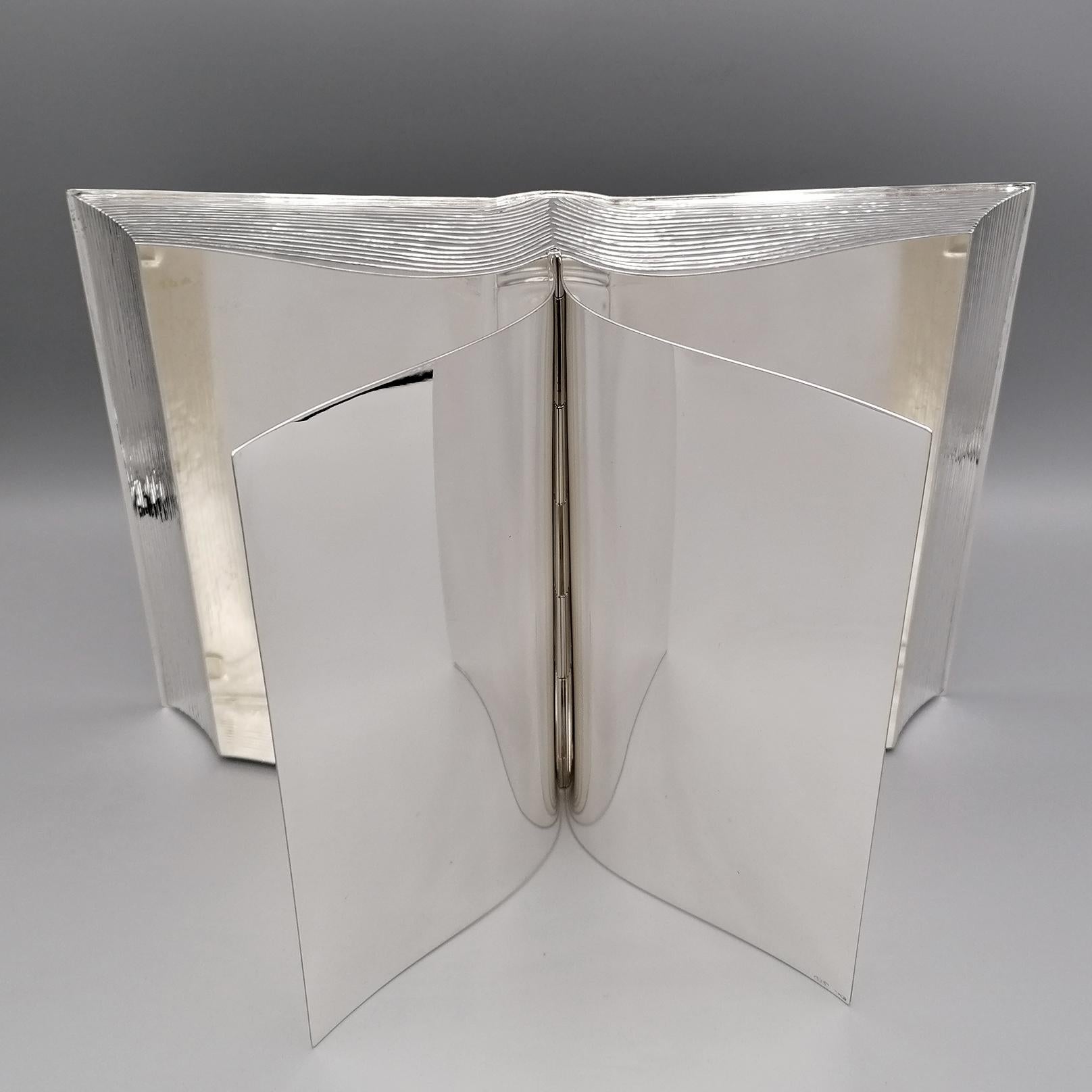 20th Century Italian Sterling Silver Box Book Shape  For Sale 5