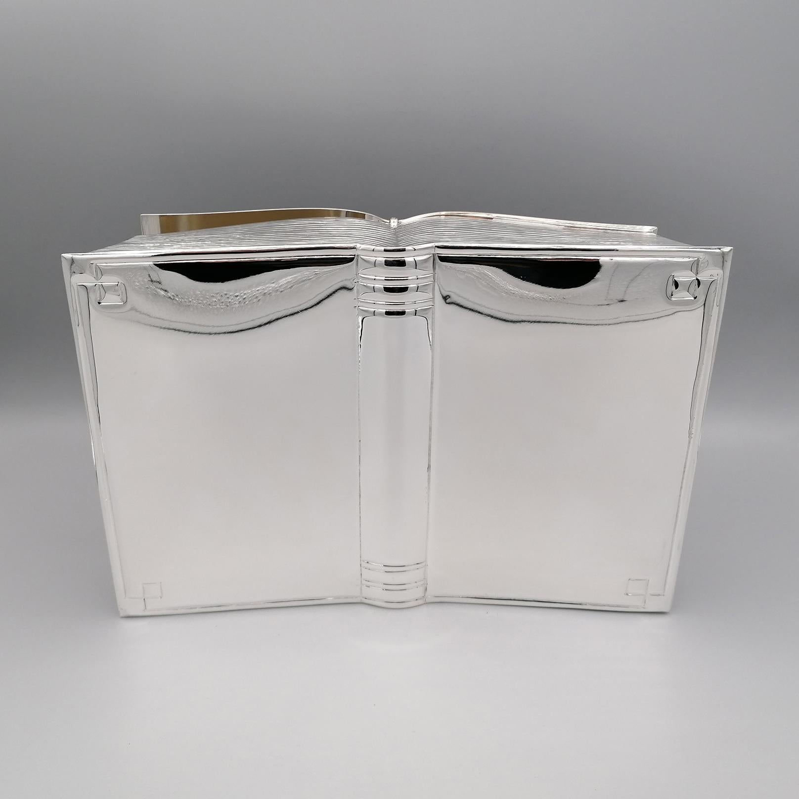 20th Century Italian Sterling Silver Box Book Shape  For Sale 8