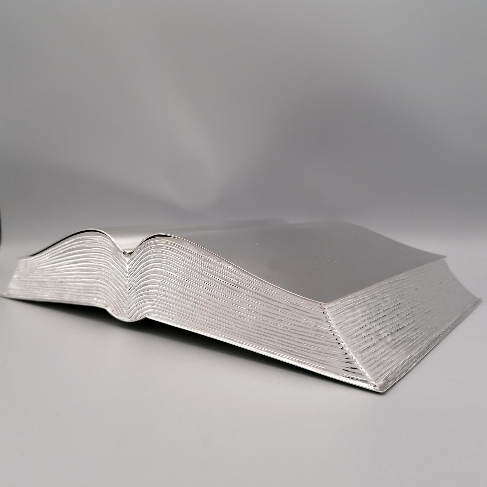 Other 20th Century Italian Sterling Silver Box Book Shape  For Sale