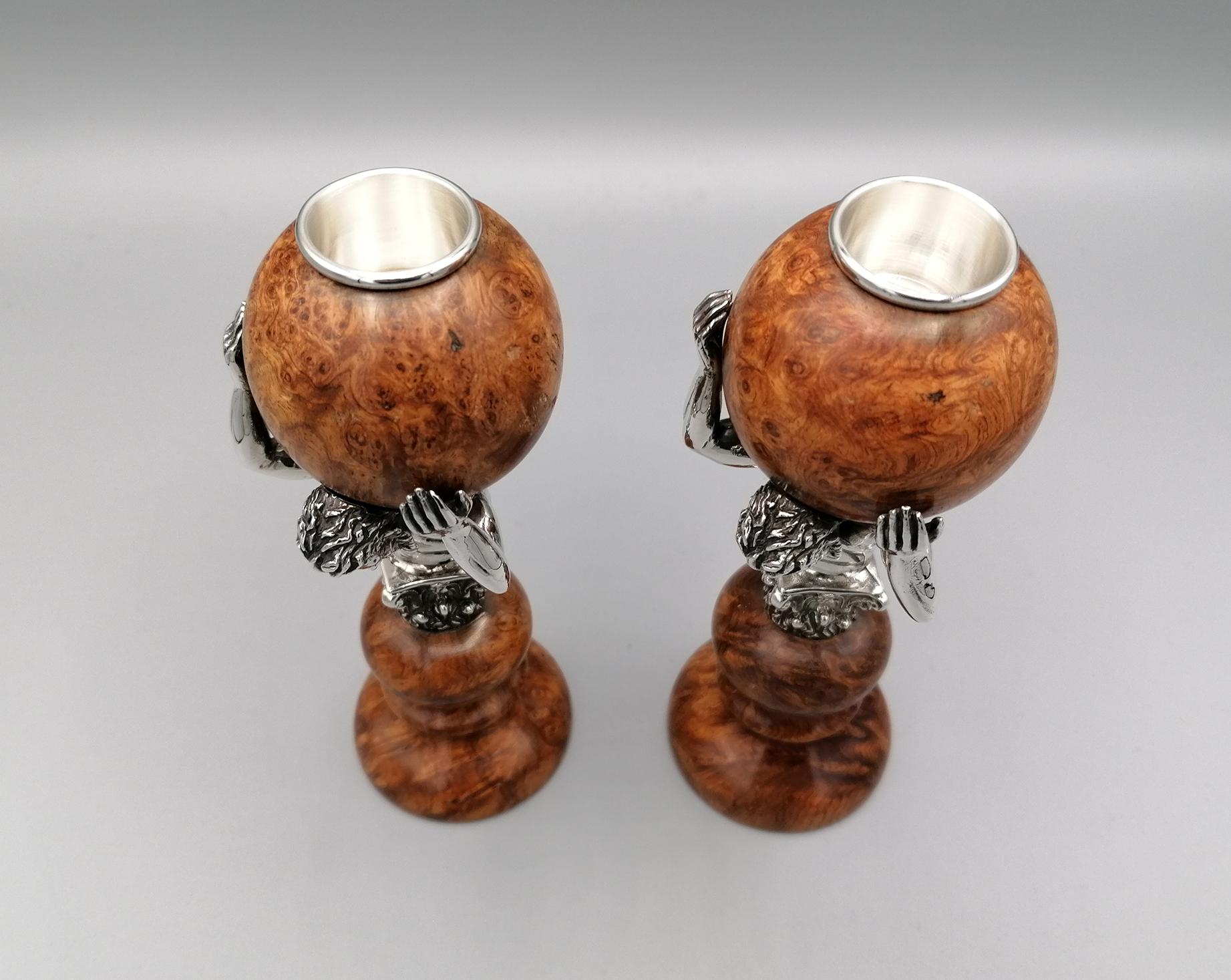 Candeleros italianos de plata de ley del siglo XX en Excelente estado para la venta en VALENZA, IT
