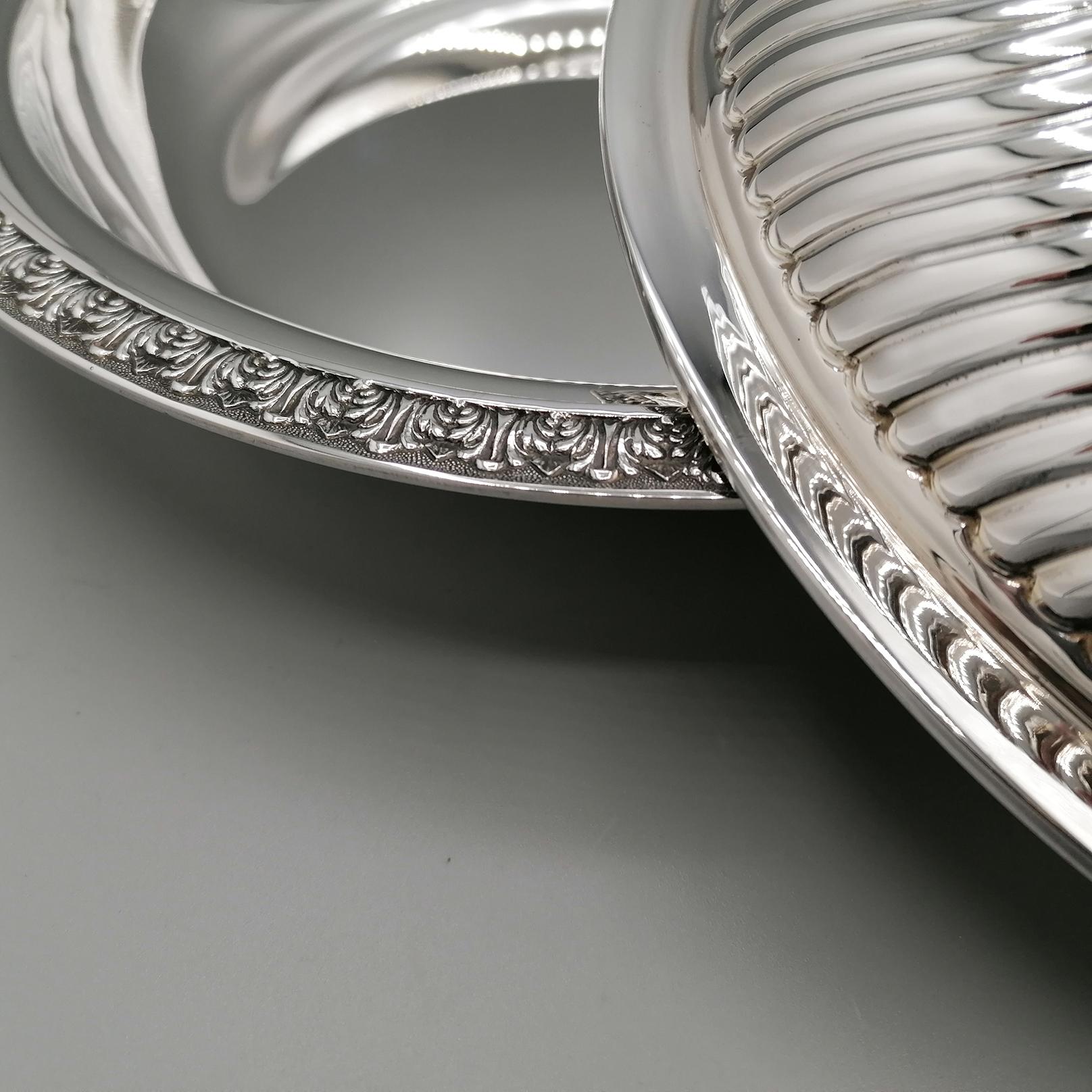 Plato de entrante estilo renacentista de plata de ley italiana del siglo XX en venta 1