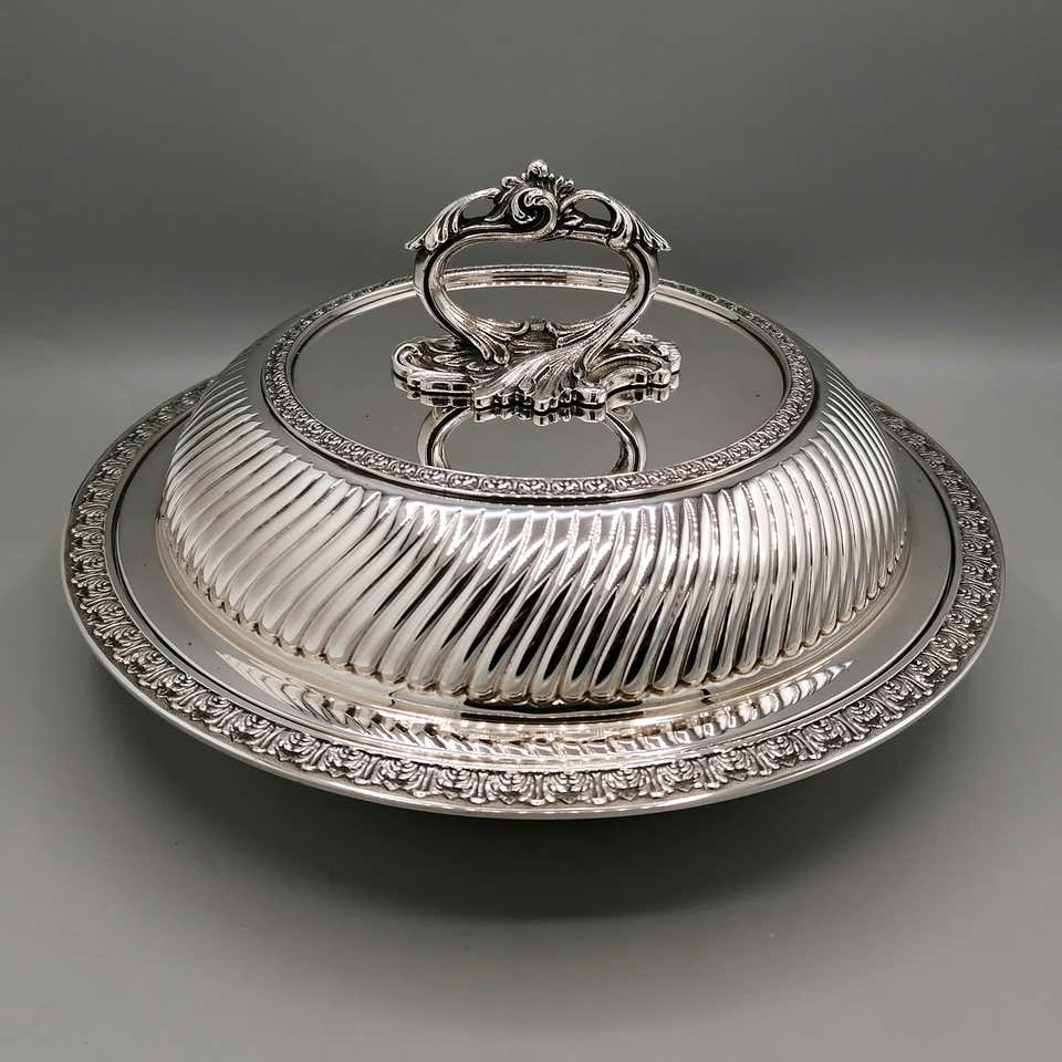 20th Century Italian Oval Sterling Silver Renaissance Style Entree Dish ...