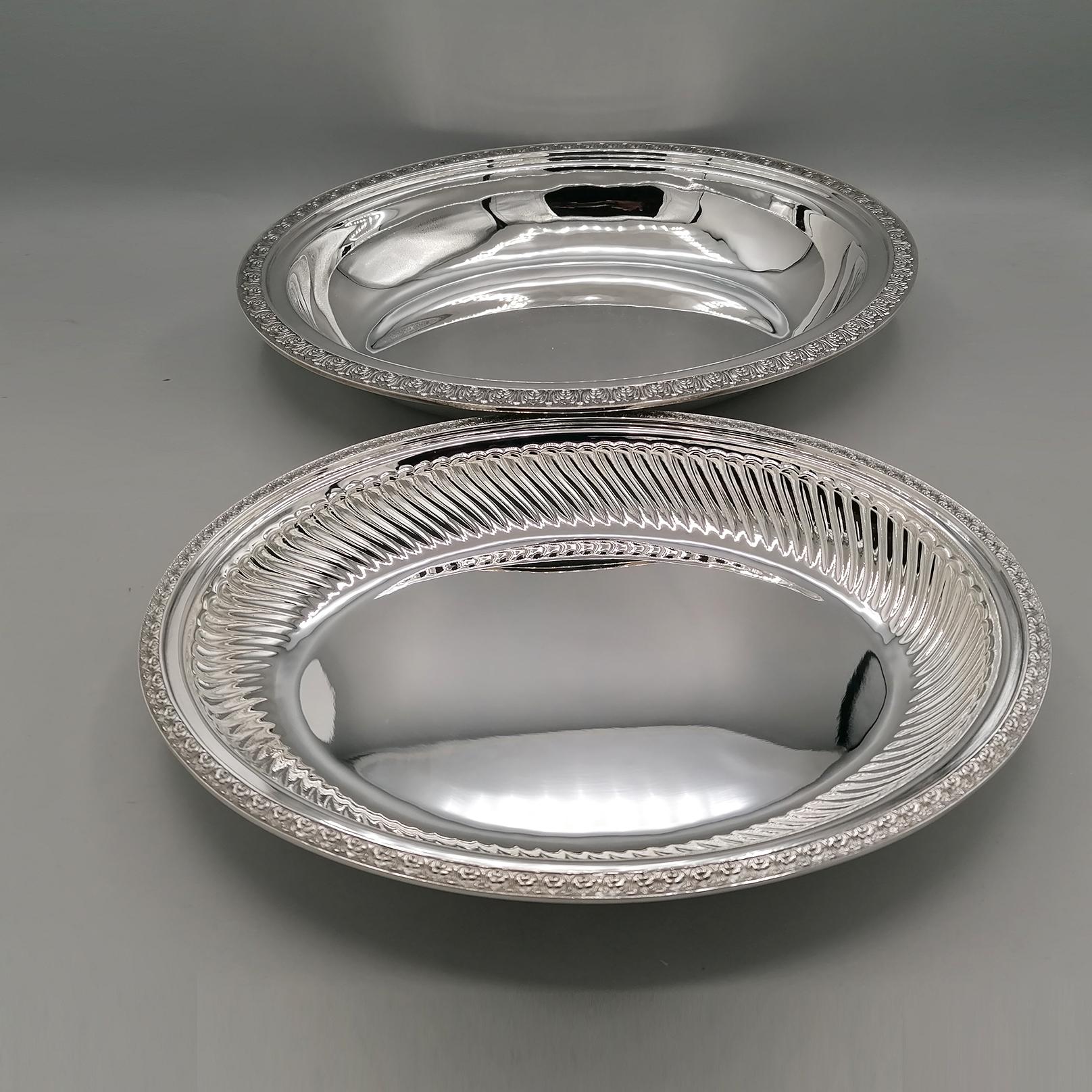Plato de entrante ovalado italiano del siglo XX, de plata de ley, estilo renacentista en venta 9