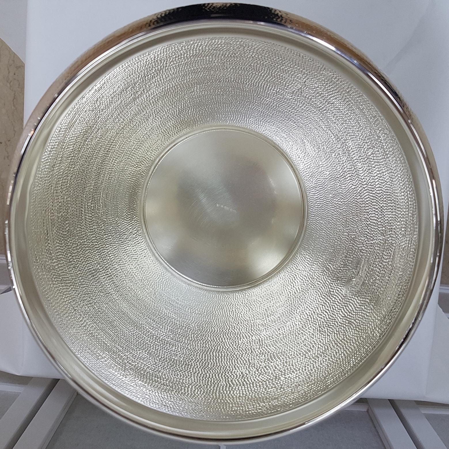 Contemporary 20th Century Italian Sterling Silver Champagne and Ice Bucket For Sale