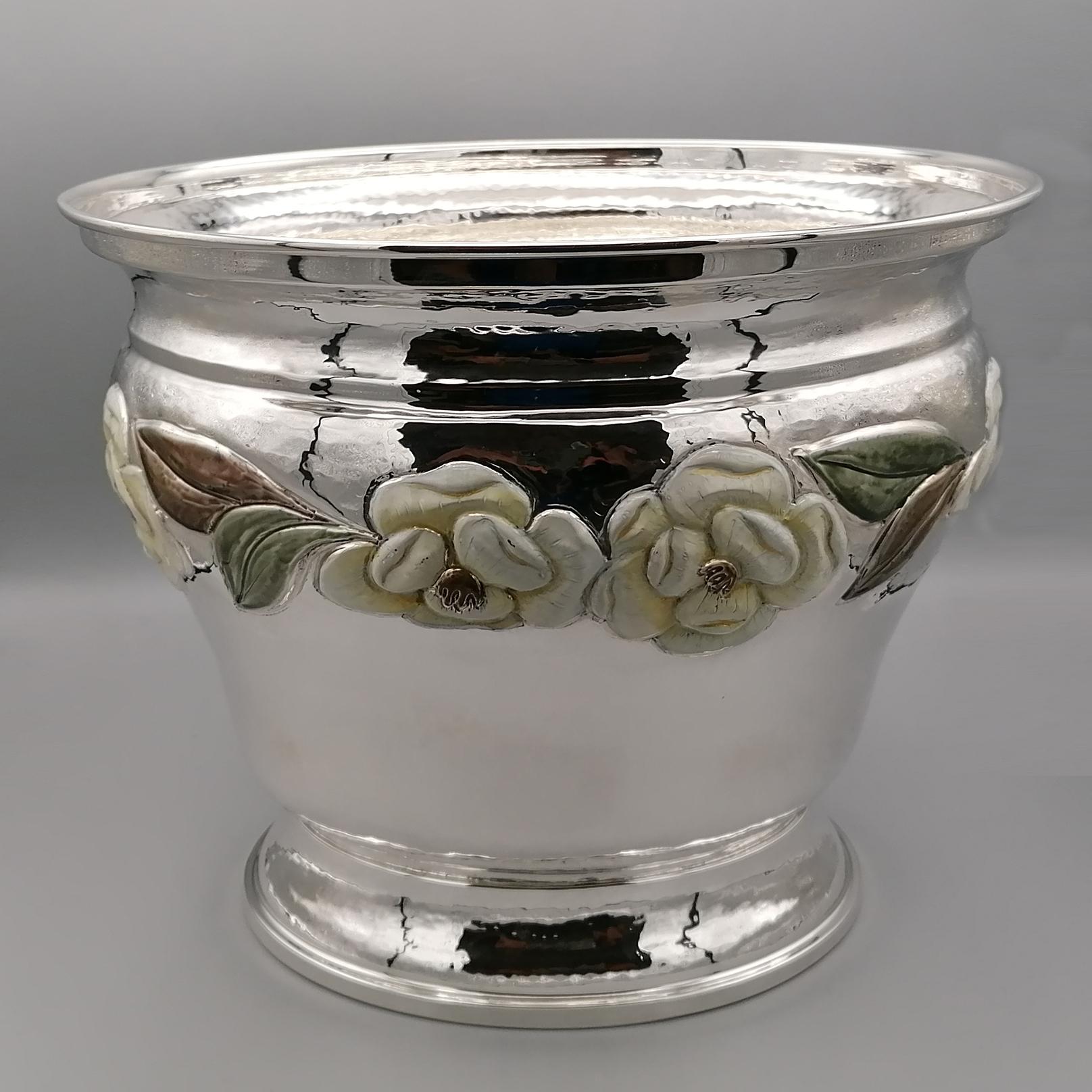 20th Century Italian Sterling Silver Champagne Bucket For Sale 4