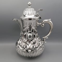 20th Century Italian Sterling Silver Chiocolate Pot