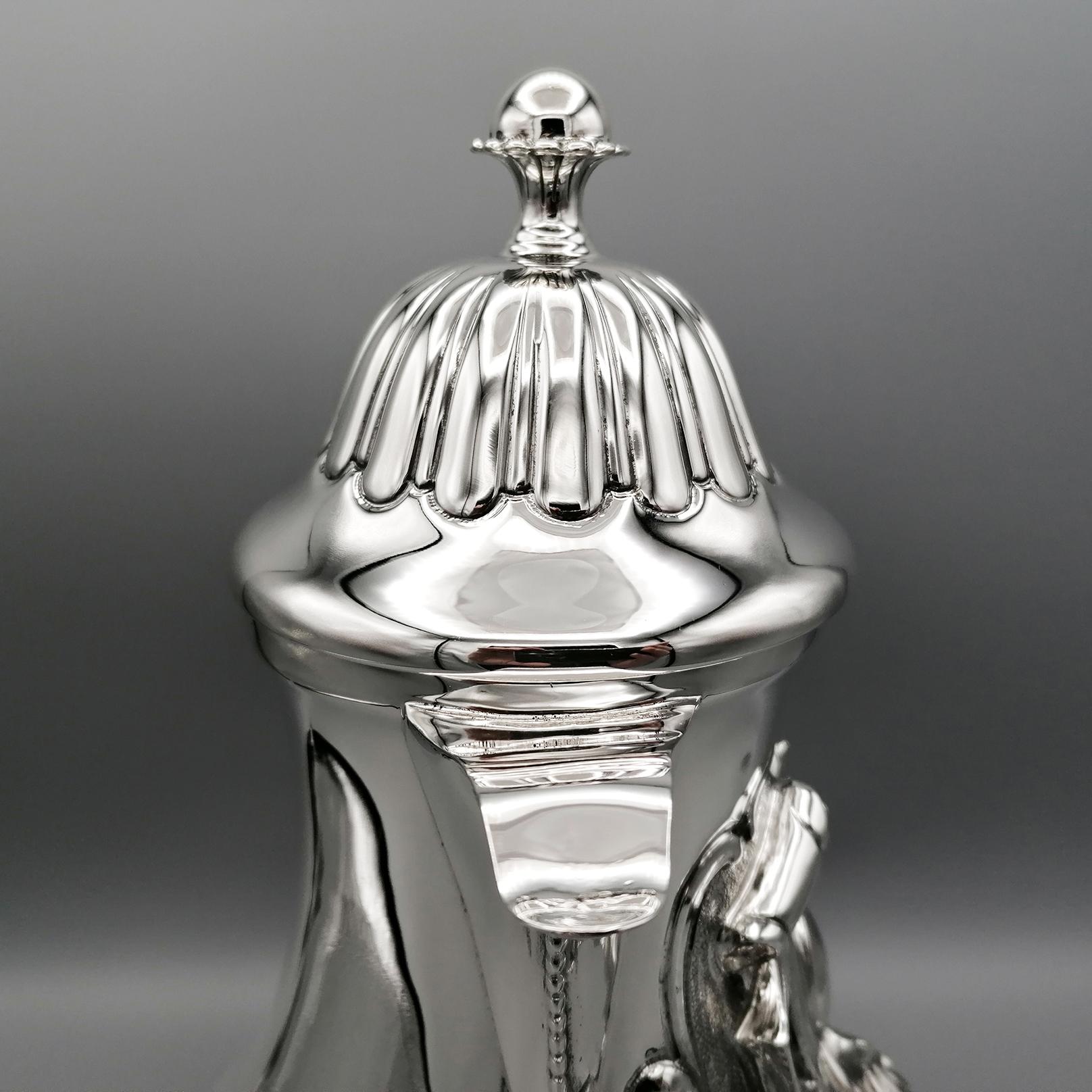 Late 20th Century 20th Century Italian Sterling Silver Chiocolate Pot For Sale