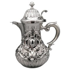 20th Century Italian Sterling Silver Chiocolate Pot