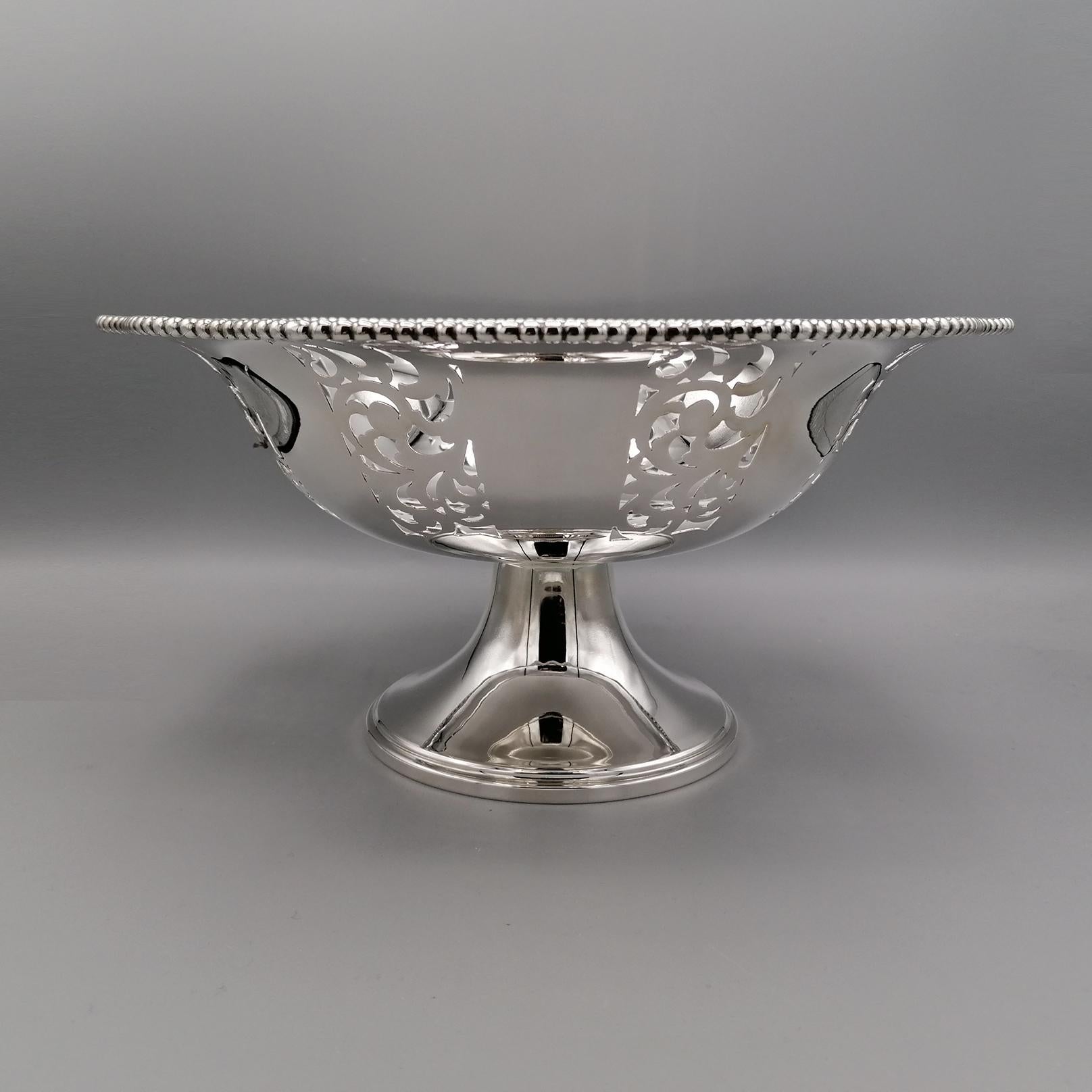 Hand-Crafted 20th Century Italian Sterling Silver Comport For Sale