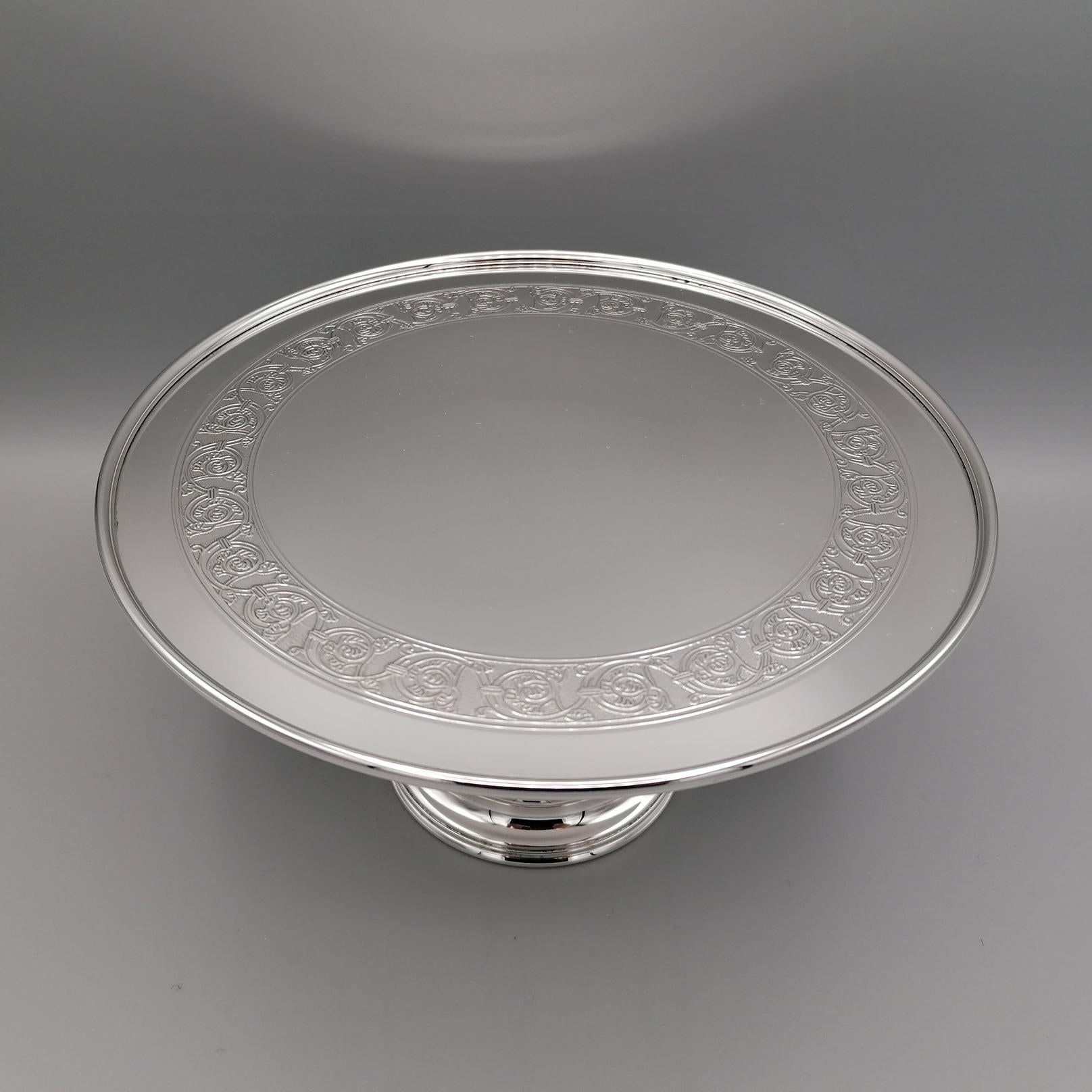 20th Century Italian Sterling Silver Comport In Excellent Condition For Sale In VALENZA, IT