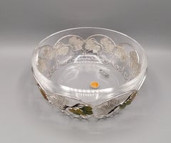 Italienische Schale aus Sterlingsilber und Kristall des 20. Jahrhunderts