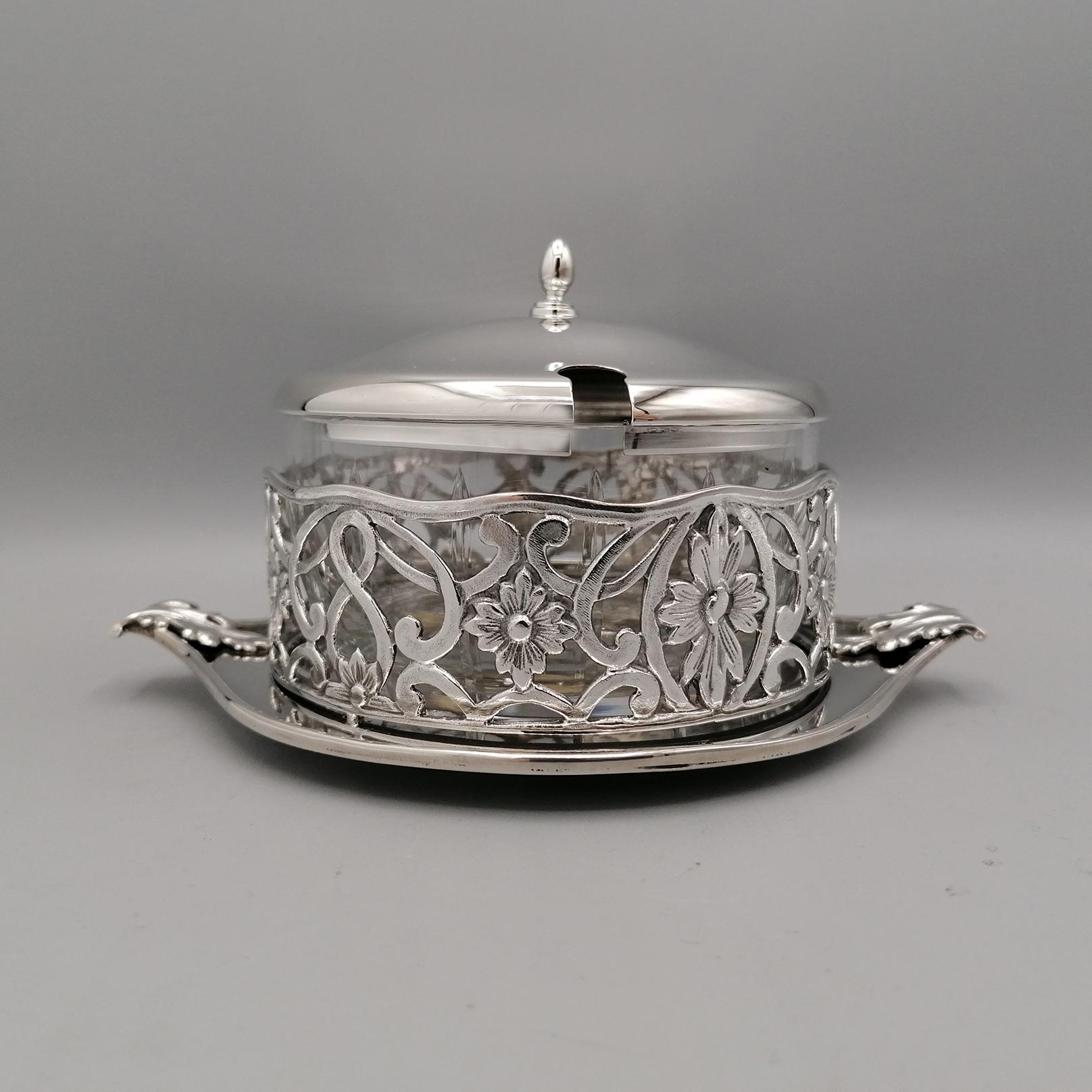 20th Century Italian Art Nouveau - Liberty replica Sterling Silver - Cruet Set  For Sale 12