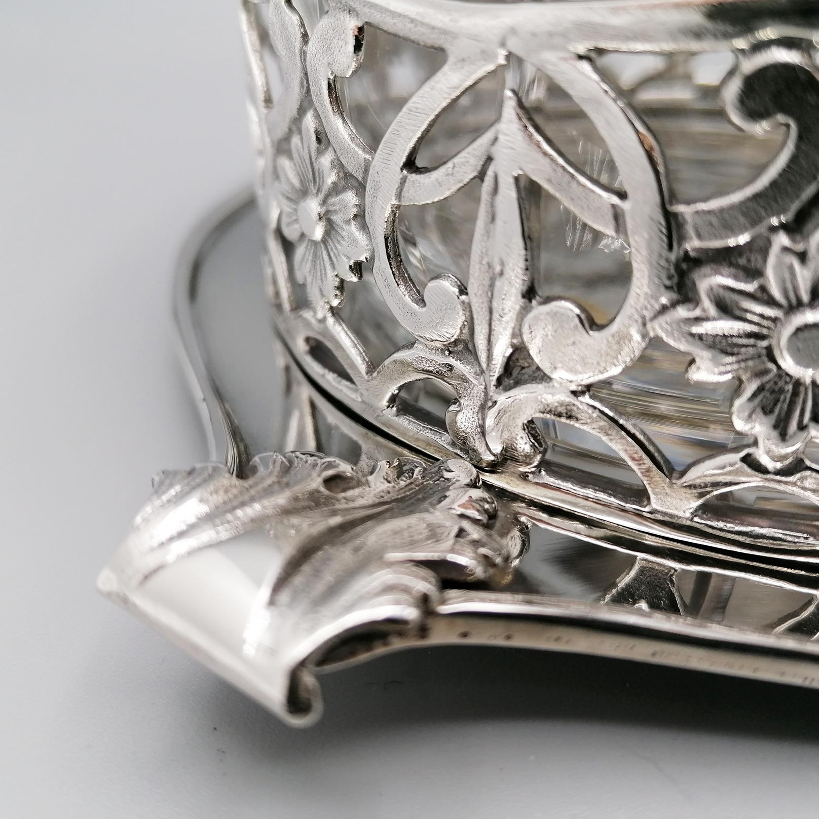 20th Century Italian Art Nouveau - Liberty replica Sterling Silver - Cruet Set  For Sale 14