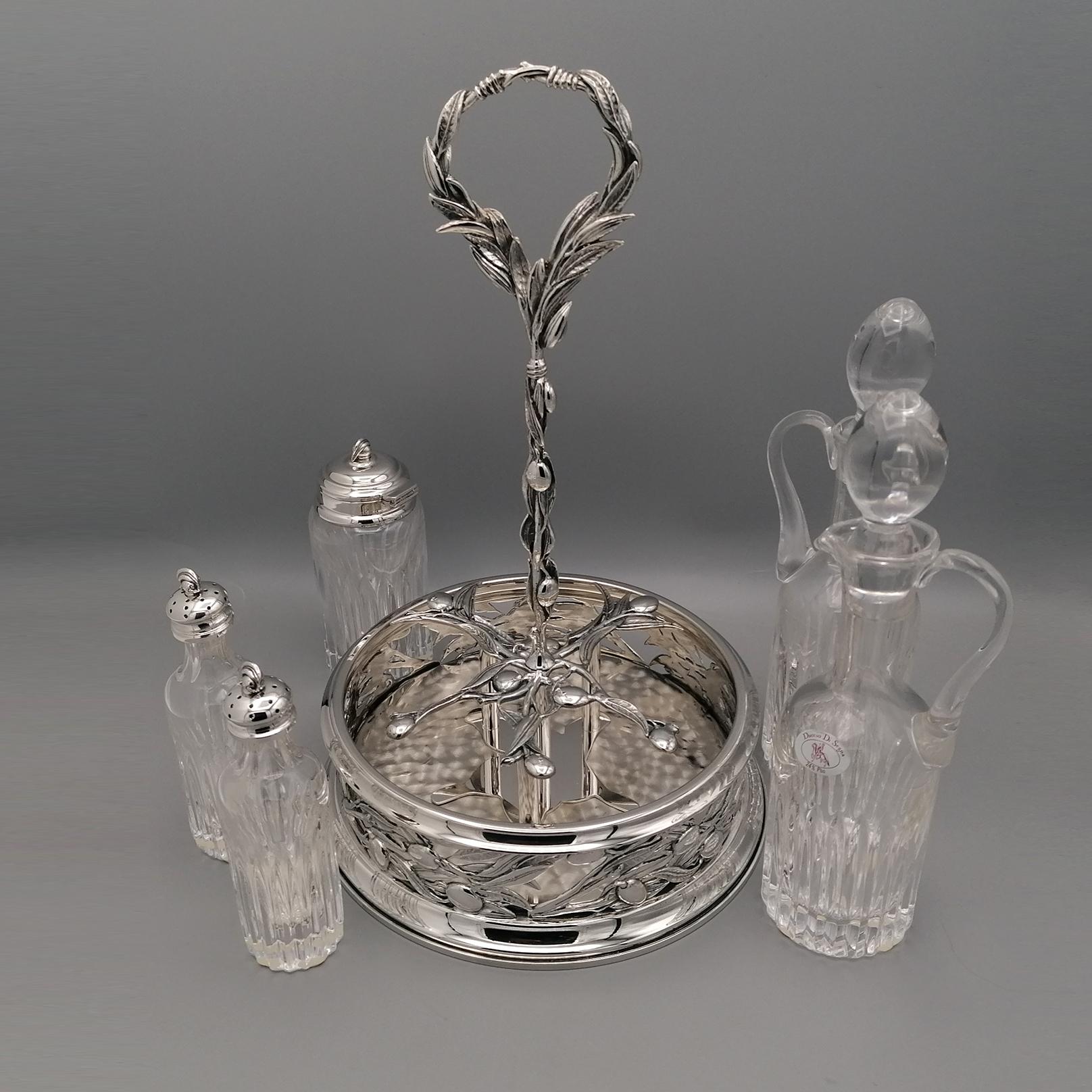 Cruet italienne du 20ème siècle en argent sterling en vente 5