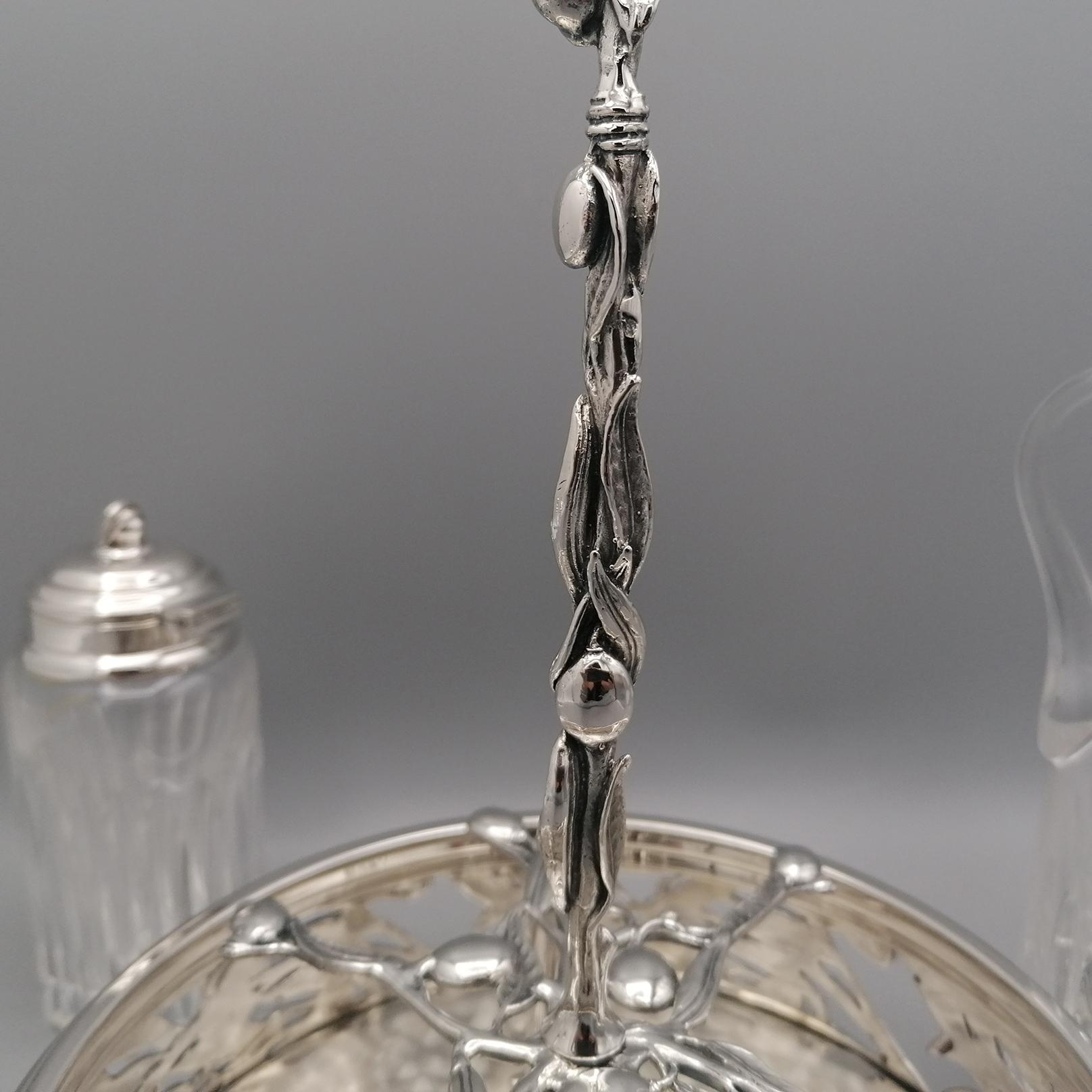 Cruet italienne du 20ème siècle en argent sterling en vente 10