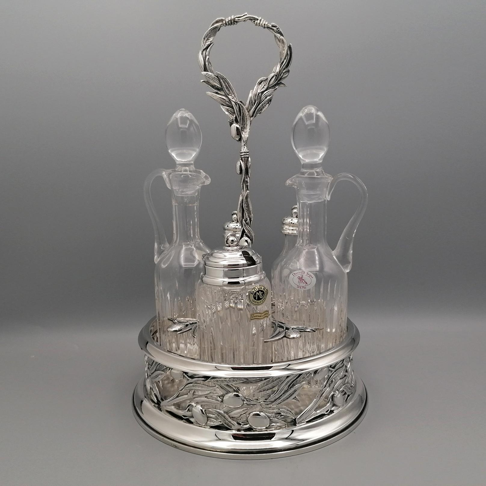 Cruet italienne du 20ème siècle en argent sterling en vente 12