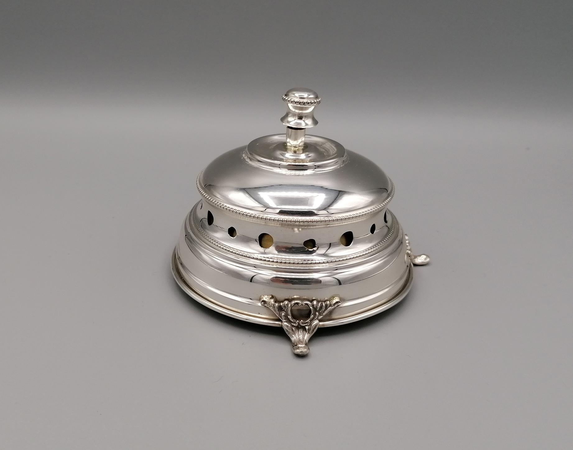 Hand-Crafted 20th Century Italian Sterling Silver Desk Bell For Sale