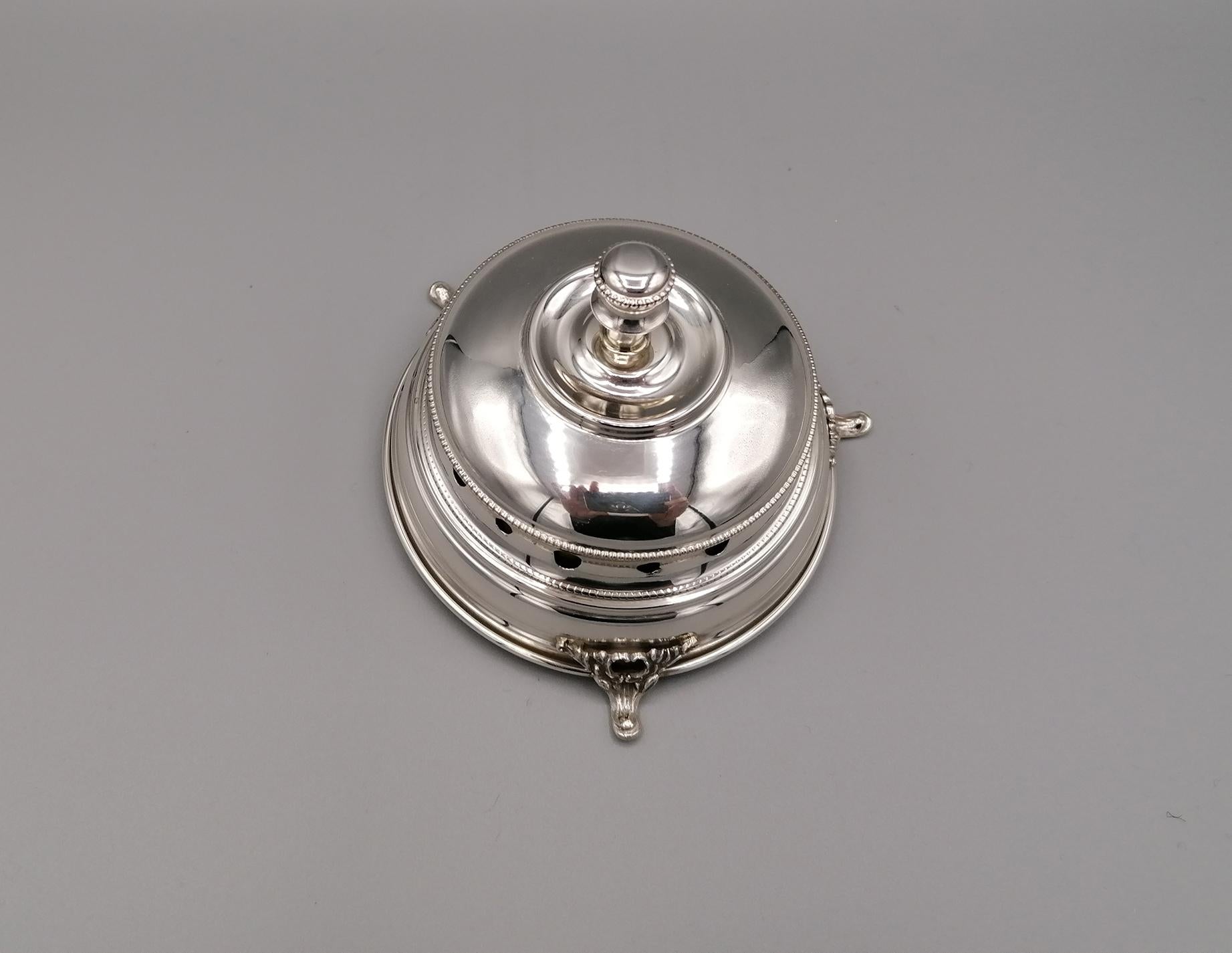 20th Century Italian Sterling Silver Desk Bell In Excellent Condition For Sale In VALENZA, IT