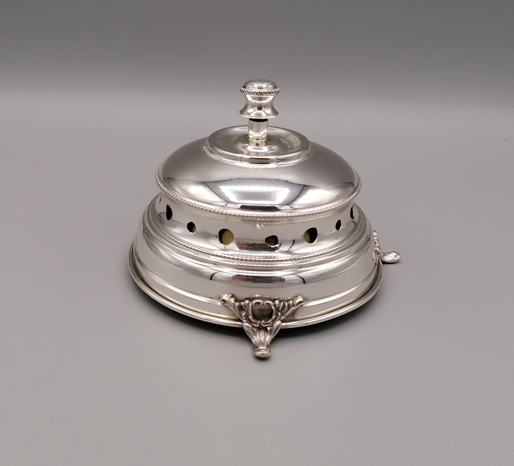 Late 20th Century 20th Century Italian Sterling Silver Desk Bell For Sale
