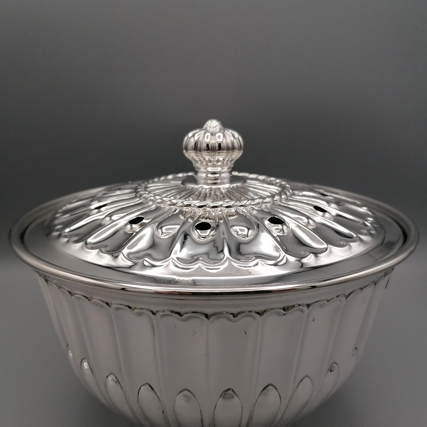 Embossed 20th Century Italian Sterling Silver Essence Holder Box For Sale