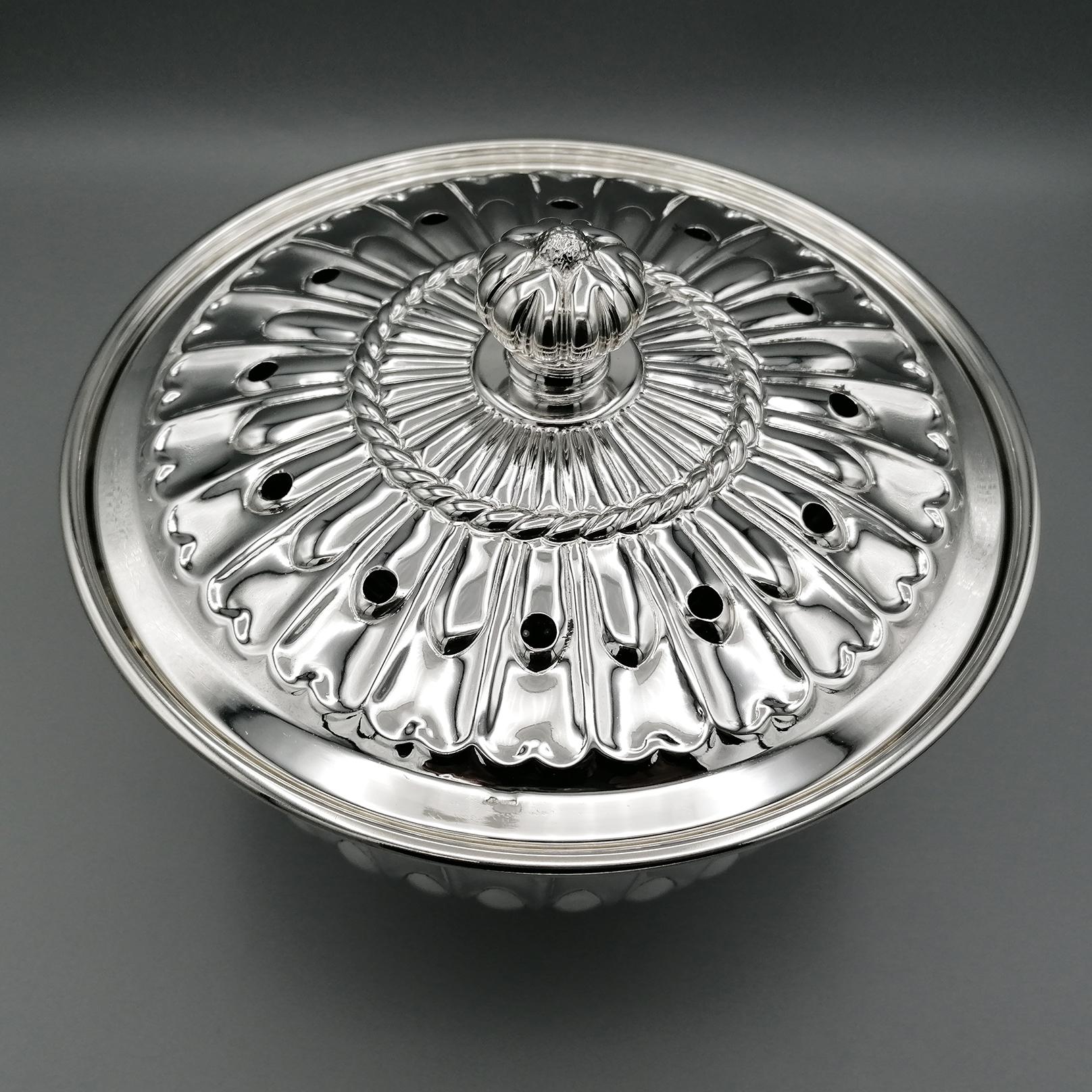 Late 20th Century 20th Century Italian Sterling Silver Essence Holder Box For Sale