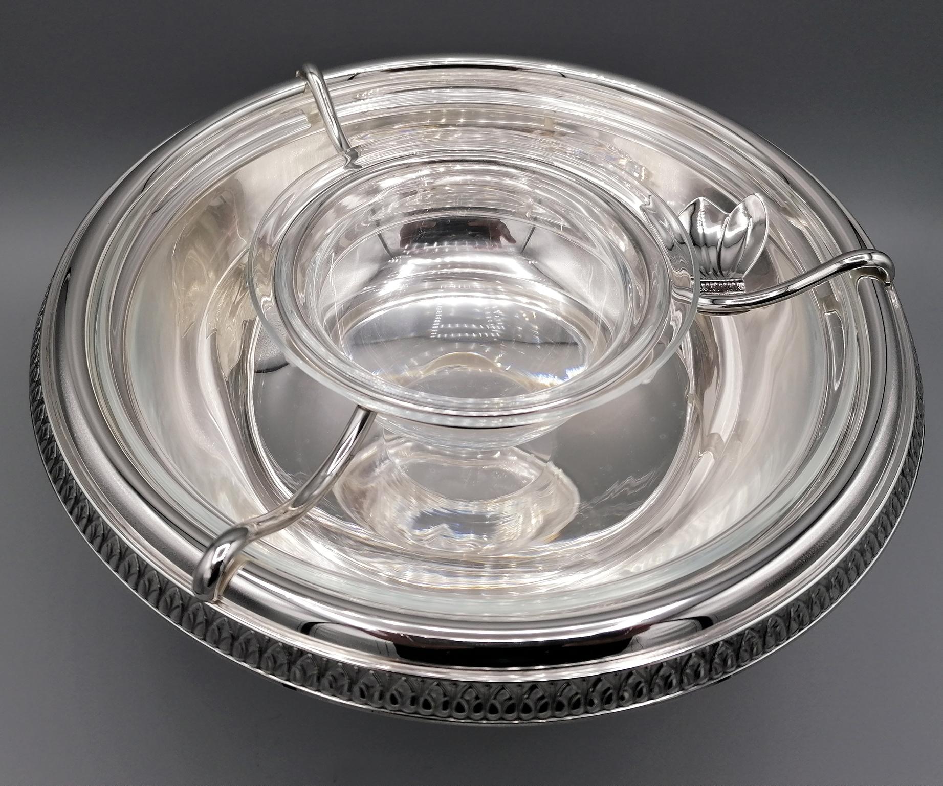 Empire 21st Century Italian Sterling Silver Gianmaria Buccellati Caviar Bowl For Sale