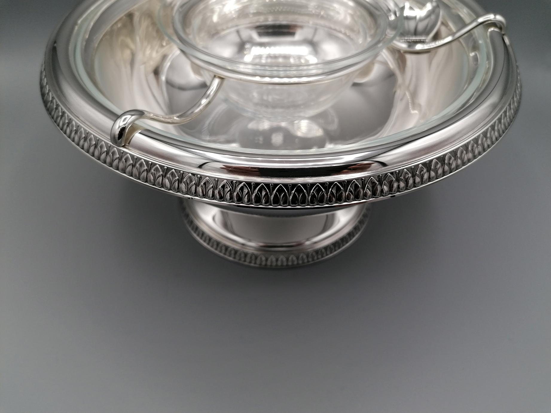21st Century Italian Sterling Silver Gianmaria Buccellati Caviar Bowl In New Condition For Sale In VALENZA, IT