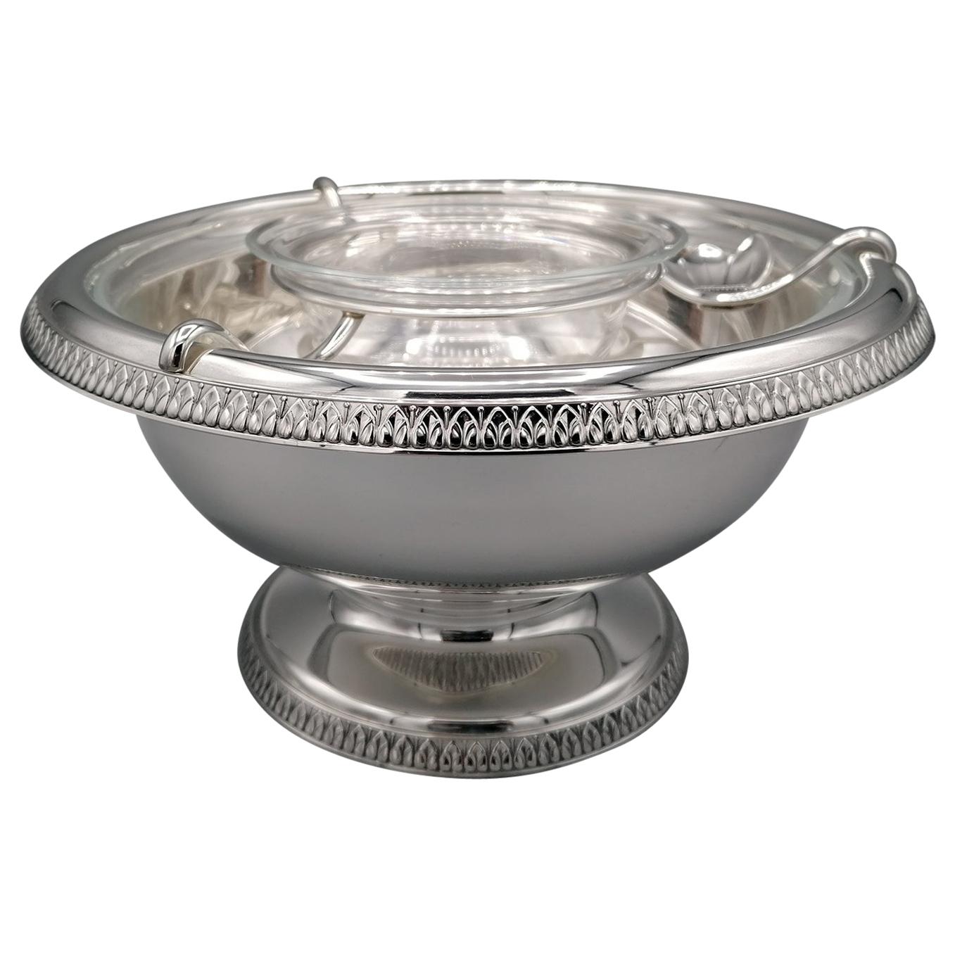21st Century Italian Sterling Silver Gianmaria Buccellati Caviar Bowl For Sale