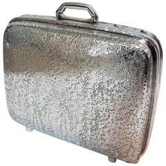 Vintage 20th Century Italian Sterling Silver Hinged Table Box in the Shape of a Suitcase