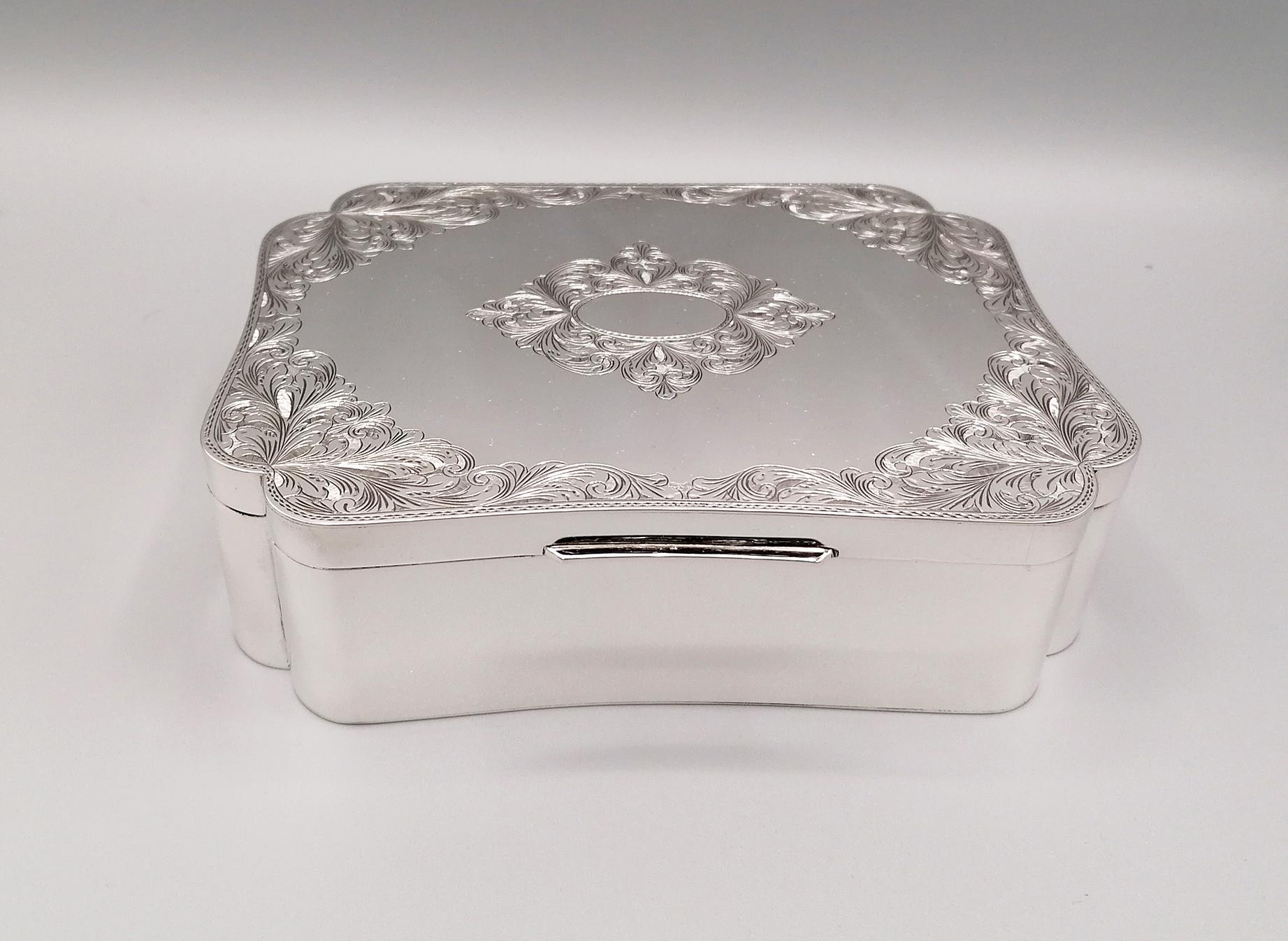 20th Century Italian Sterling Silver Jewelry Box For Sale 3